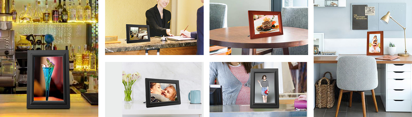 15-inch Aluminum Alloy Ultra-Thin Narrow-Edge HD 1080P Digital Photo Frame Advertising Machine Player USB and SD Card Slot and Remote Control