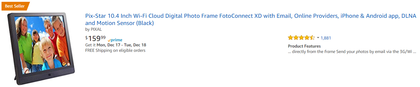 digital photo frame Amazon best seller 