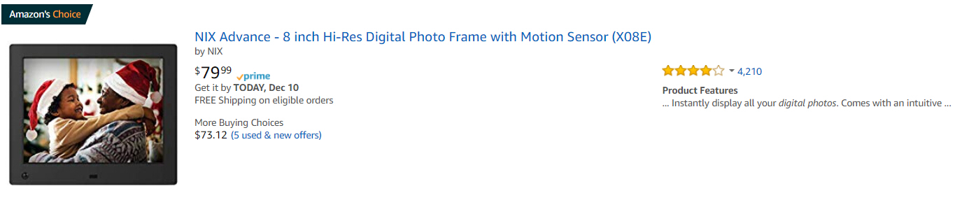 digital photo frame Amazon's choice