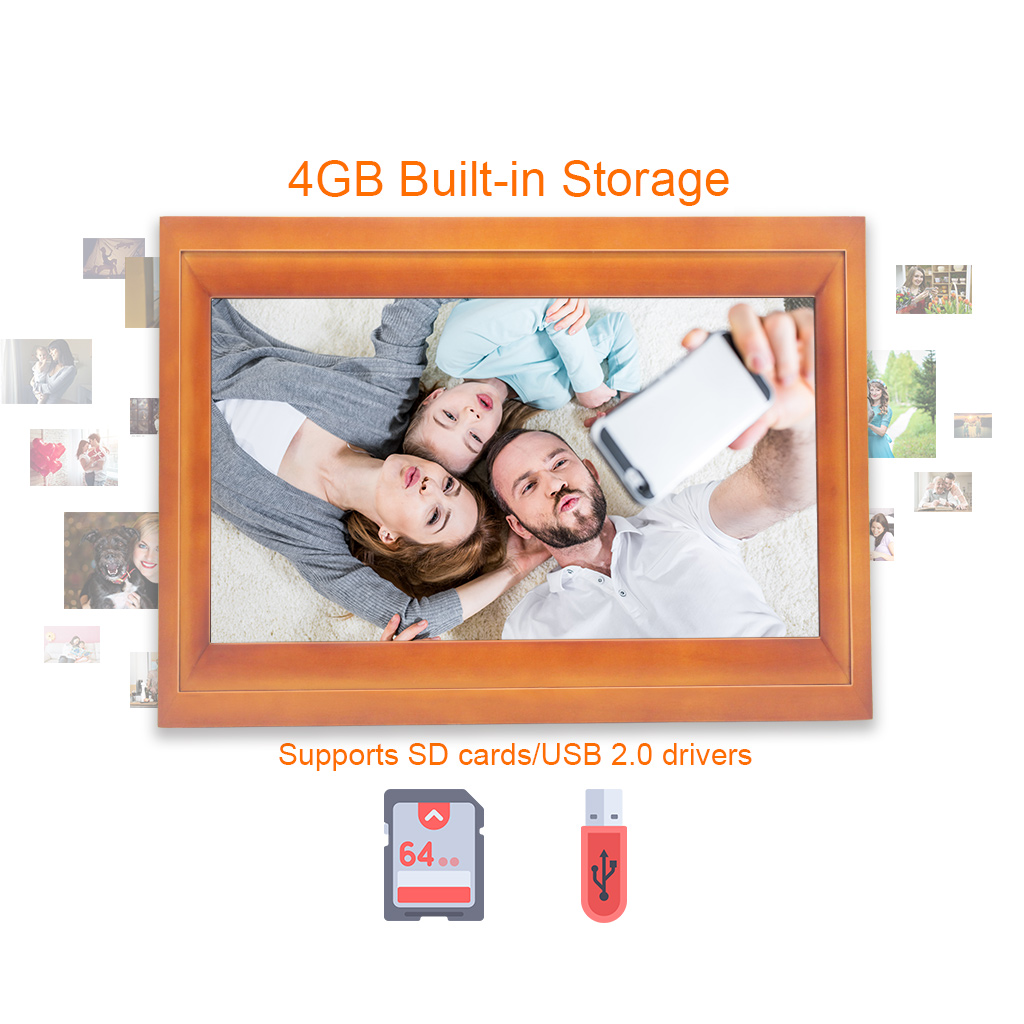 HDGenius 13 inch large digital picture frame supports SD cards and USB flash drivers