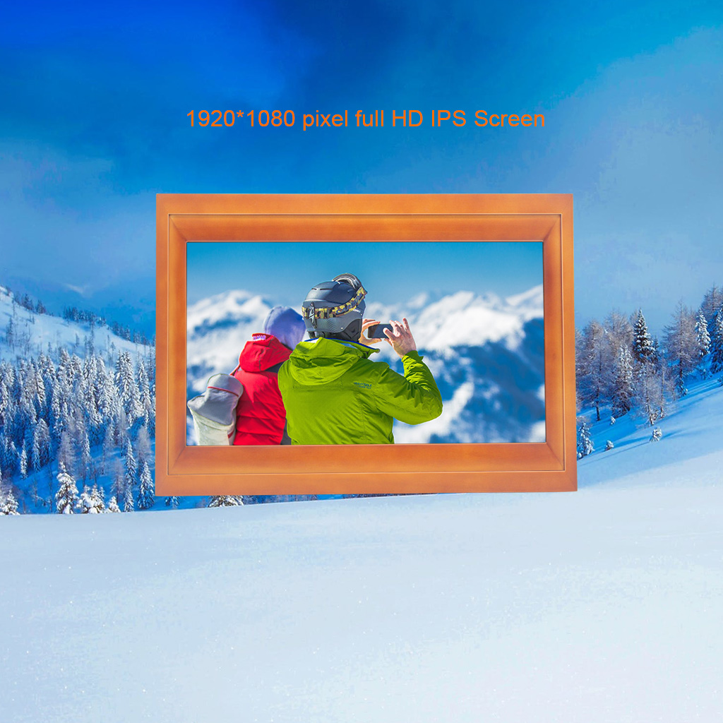 HDGenius 13 inch digital picture frame wifi use 1080P full HD IPS display for amazing photo quality