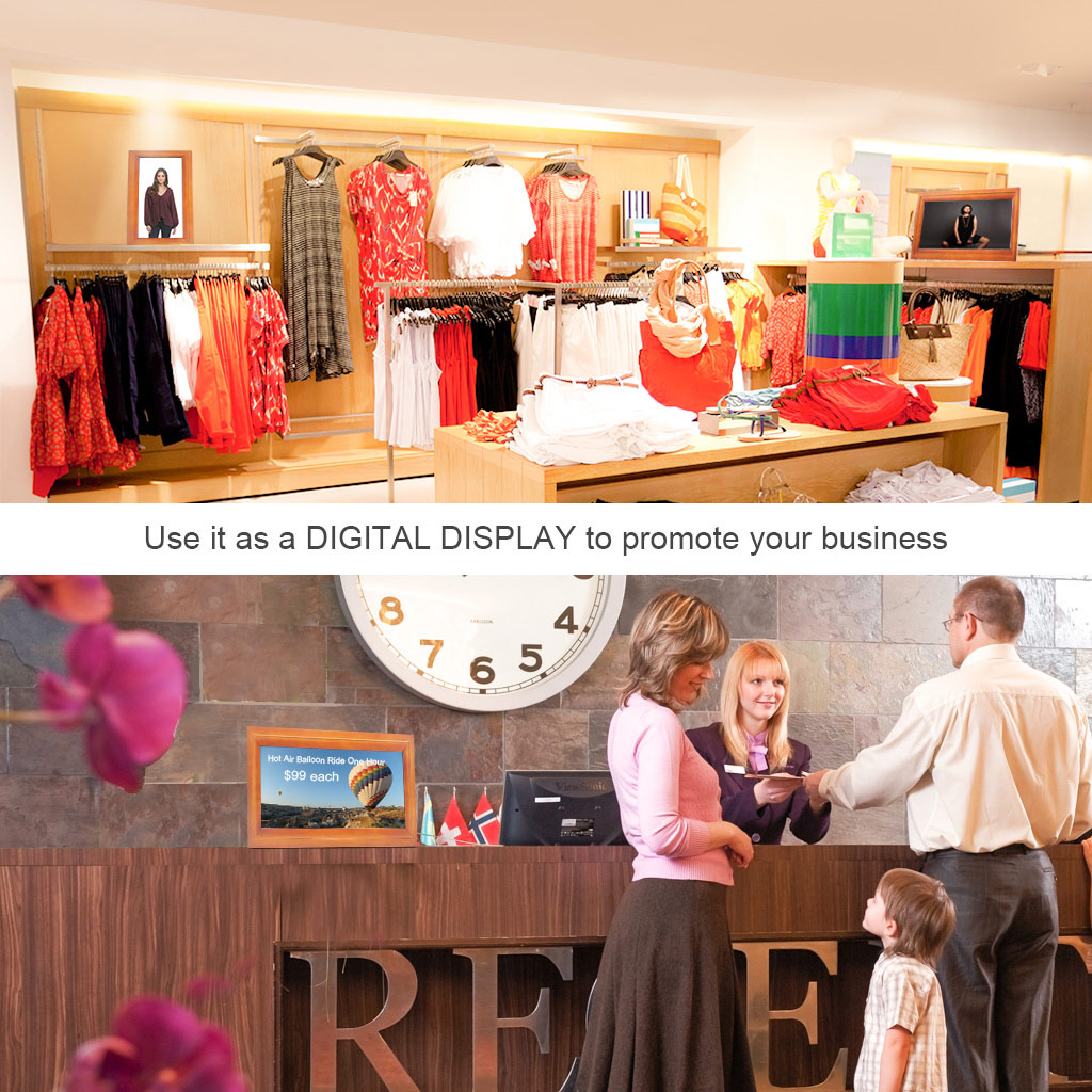 HDGenius 13 inch wifi frame worked as digital signage for your business