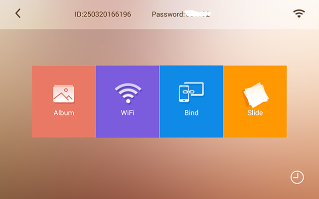 Hdgenius wifi photo frame main menu-old UI