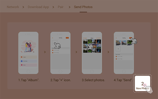 Enjoy download photos on the wifi photo frame